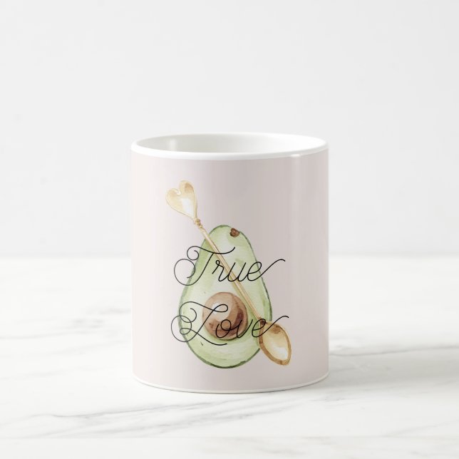 Caneca De Café Blush Pink Avocado Heart Spoon  (Centro)