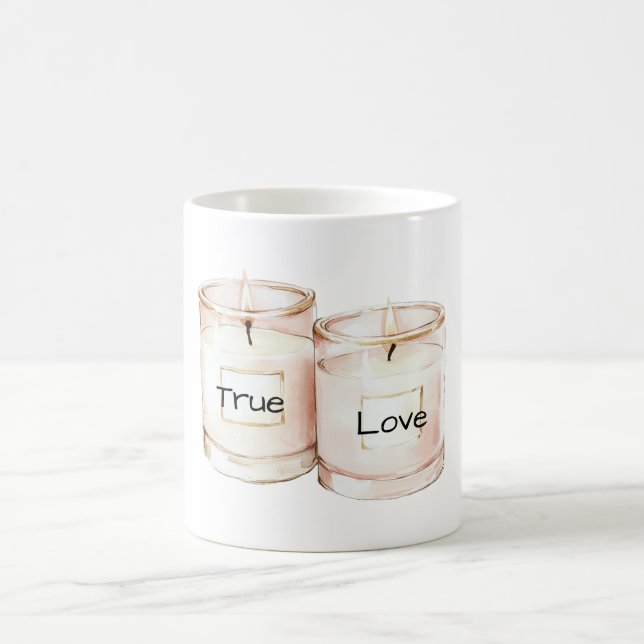 Caneca De Café Blush Pink Candles True Love (Centro)