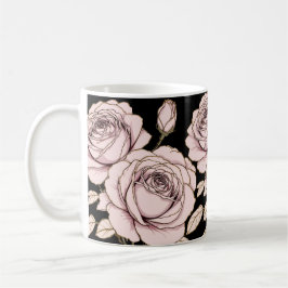 Caneca De Café Blush Pink Rose Floral Mug