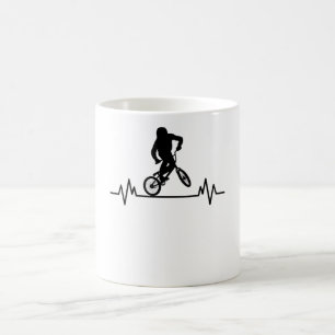 Caneca De Café BMX Heartbeat Design Funny Rider Bicicleta Bicicle