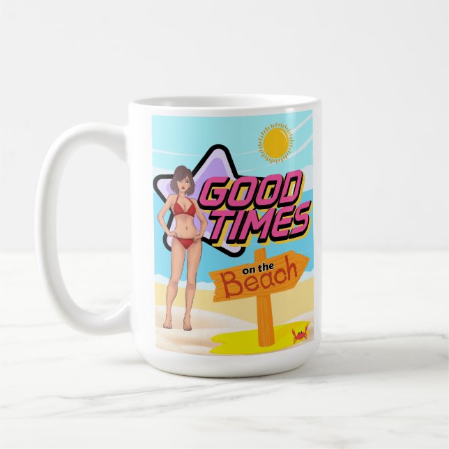 Caneca De Café boa hora na praia (Esquerda)