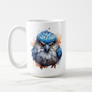 Caneca De Café Boa Manhã Raiva Pássaro Corpo Fluffy Azul Irritado