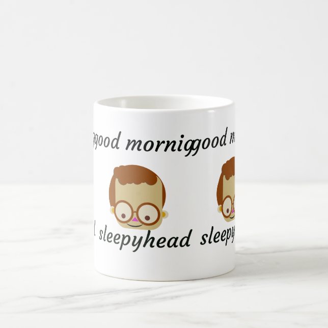 Caneca de Café Boa Noite com Texto Glitch Divertid (Centro)