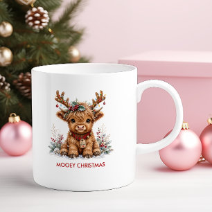 Caneca De Café Boa Vaca das Terras Altas de Natal com Chifres Fes