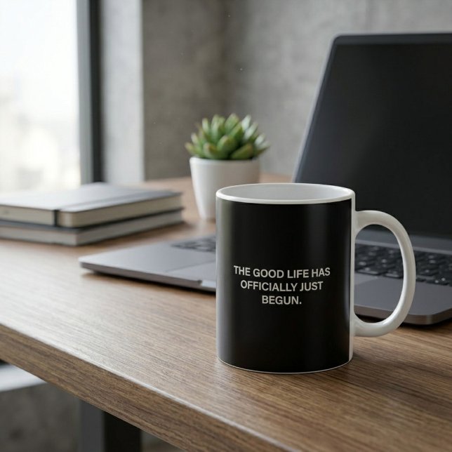 Caneca De Café Boa Vida Oficialmente Acaba de Começar Pai Aposent (Criador carregado)