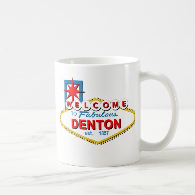 Caneca De Café Boa vinda a Denton, Texas! (Direita)