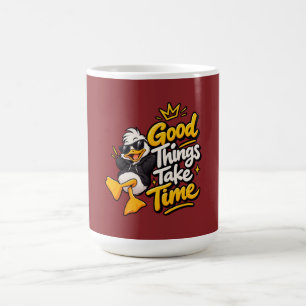 Caneca De Café Boas Coisas Levam Tempo Camiseta Desi de Pato Dive