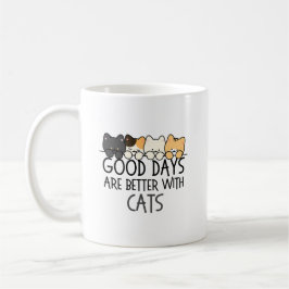 Caneca De Café Boas Dias São Melhores Com Gatos Citação Aconchega