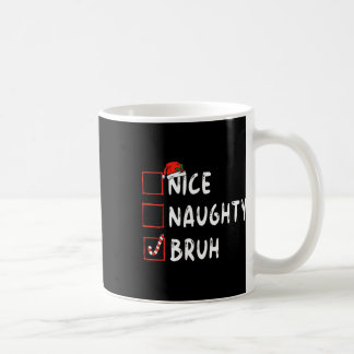 Caneca De Café Boas festas de Natal, bruh engraçado lista de xmas