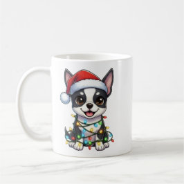 Caneca De Café Boas Festas de Natal em Boston Terrier Mug