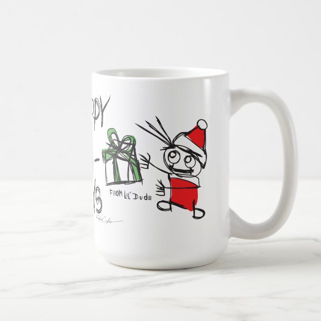 Caneca De Café Boas festas lil'DudE (Direita)