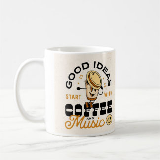 Caneca De Café Boas Ideias Comecem Com Café e Música