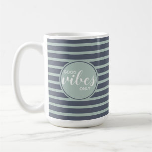 Caneca De Café Boas impressões somente azuis e citações verdes