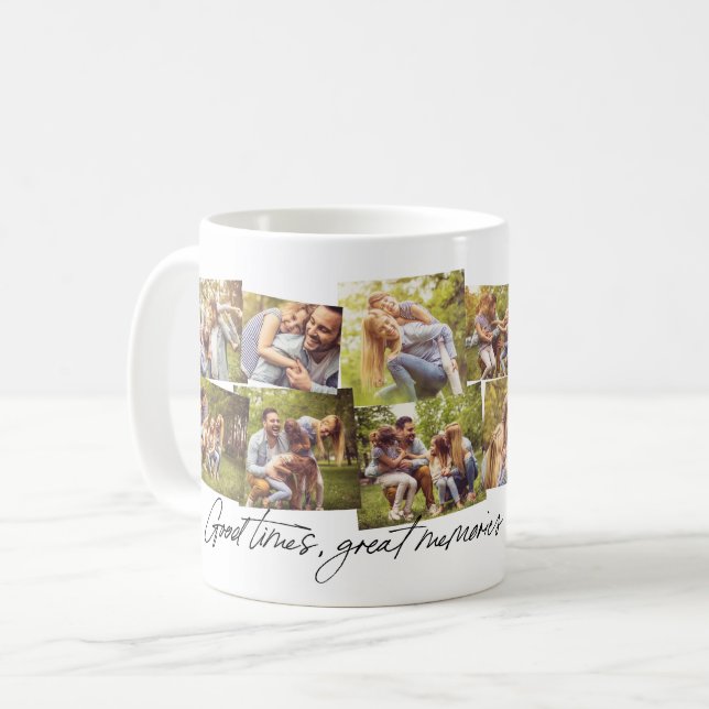 Caneca De Café Boas vezes memórias do excelente 12 colagem da fam (Frente Esquerda)