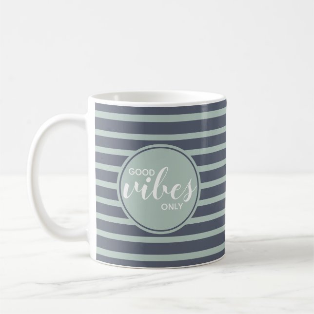 Caneca De Café Boas Víblias Apenas Típica Trendy Cita Azul Verde (Esquerda)