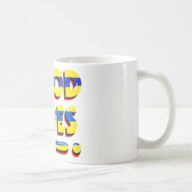 Caneca De Café Boas vibrações, inspiração, texto (Direita)