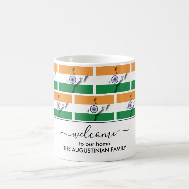 Caneca De Café Boas-vindas à INDIA FLAG Coffee Mug (Centro)