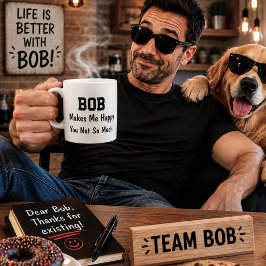 Caneca De Café Bob Me Faz Feliz Presente Personalizado Nome