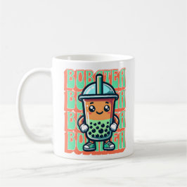 Caneca De Café Boba Bubble Tea Kawaii Cute Cartoon