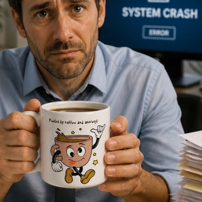 Caneca de Café Boba e Ansiedade (Criador carregado)