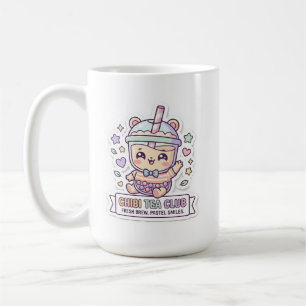 Caneca de Café Boba Urso Fofo Kawaii Chibi Tea Clu