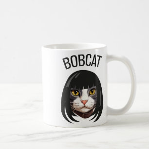 Caneca De Café Bobcat Funny Cat Bob Haircut Trending Comedy Cat G