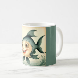 Caneca De Café Bobo Engraçado Peixe Café