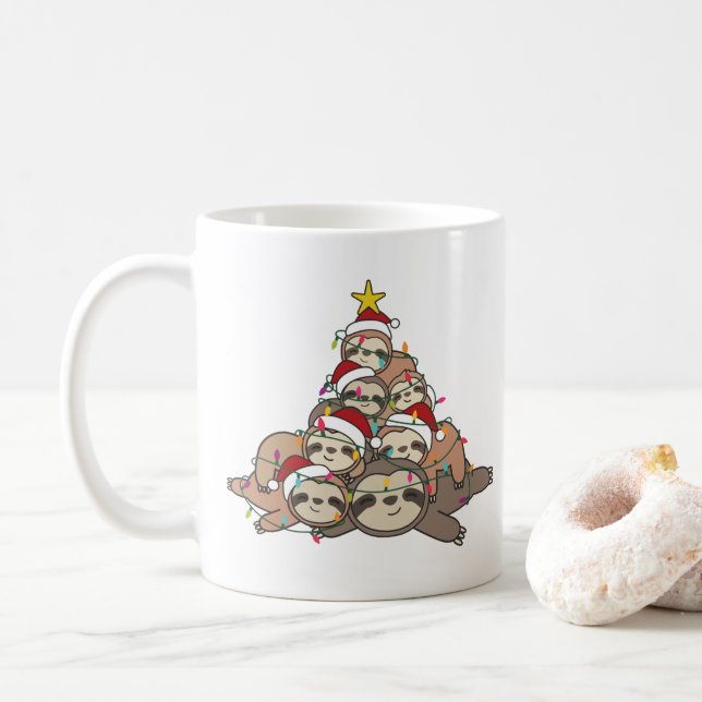 Caneca De Café Boca de Natal Árvore Engraçada Café de Natal Anima (Com Donut)