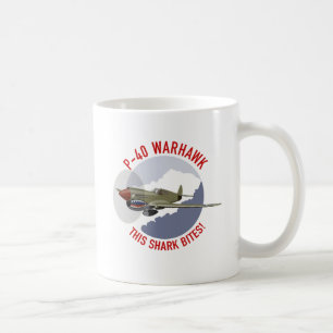 Caneca De Café Boca do tubarão de P-40 Warhawk
