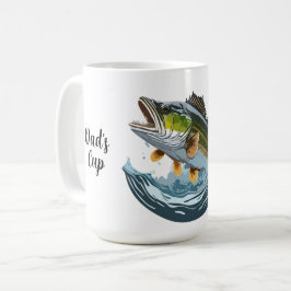 Caneca De Café Boca Grande atacando isca na superfície da água