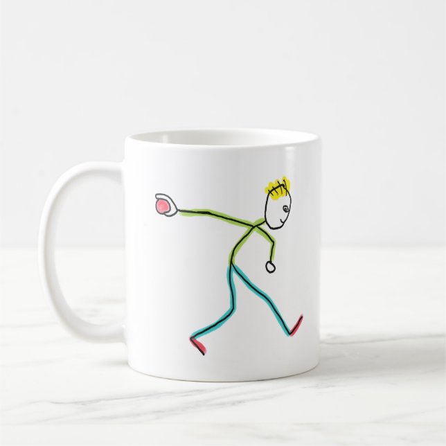 Caneca De Café Bocce Bola Stickman (Esquerda)