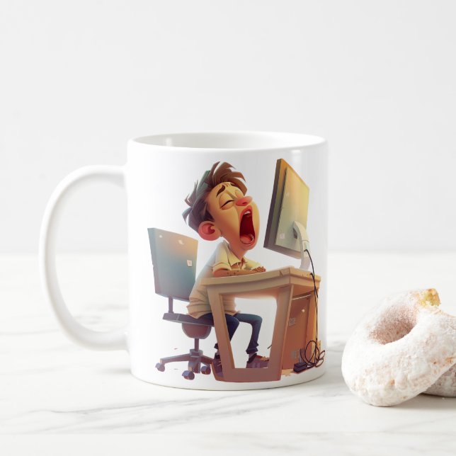 Caneca De Café Bocejo para café! Por Ele (Com Donut)
