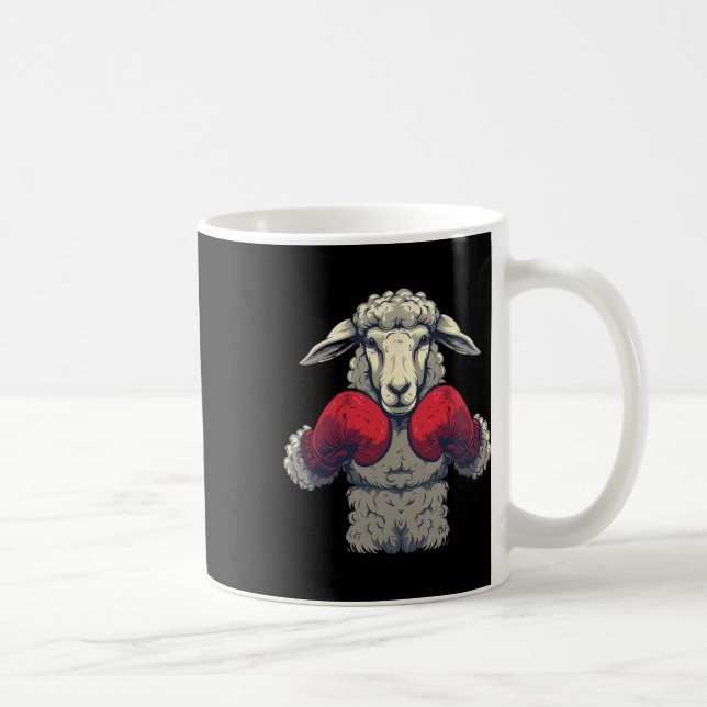 Caneca De Café Bode Boxeando Com Luvas De Boxe Kickboxing Funny B (Direita)