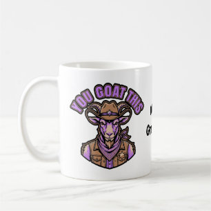 Caneca De Café Bode Cowboy Engraçado Trocadilho Motivacional Desi