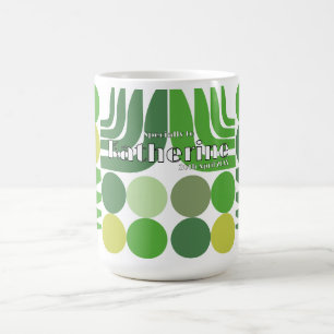 Caneca De Café Boêmia Branco Verde