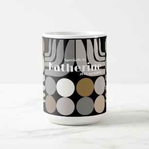 Caneca De Café Boêmio Preto Cinza