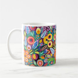 Caneca De Café Bohemian Floral Colorido