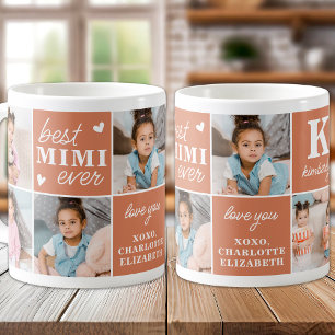 Caneca De Café Boho Best MIMI Ever Personalizada Vovó Moderna 7 F