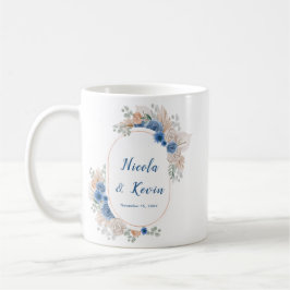 Caneca De Café Boho Blue Pampas Grass Wedding