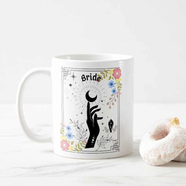 Caneca De Café Boho Bride, Mystic Bride, Tarot Bride (Com Donut)