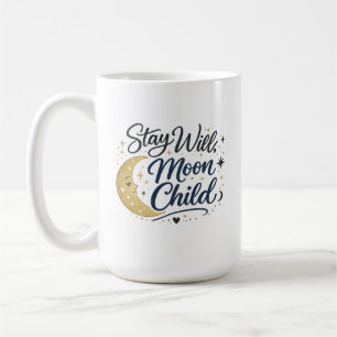 Caneca de Café Boho Celestial Criança da Lua Selva