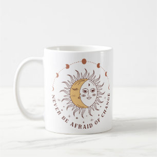 Caneca De Café Boho Celestial Sun E Lua