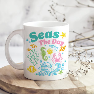 Caneca De Café Boho Colorido Costeiro "Seas o Dia"