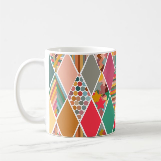 Caneca De Café Boho Crazy Quilt (Esquerda)
