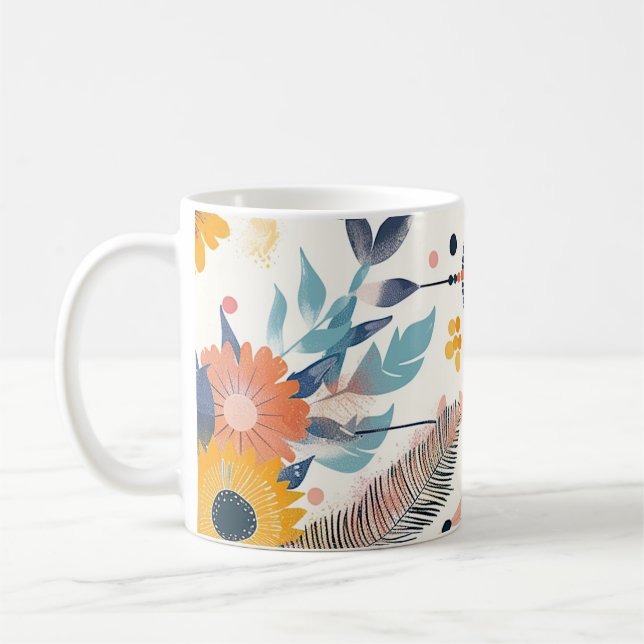 Caneca De Café Boho Floral Dreamcatcher Mug (Esquerda)