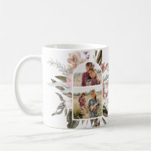 Boho Floral e Greenery Foto Café Mug