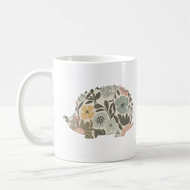 Caneca De Café Boho Floral Hedgehog (Esquerda)