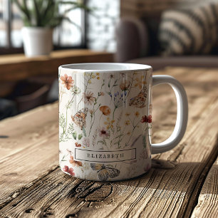 Caneca De Café Boho Floral Mug