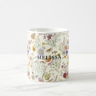 Caneca De Café Boho Floral Wildflower
