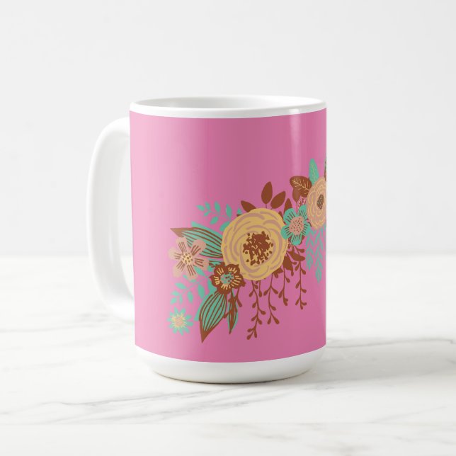 Caneca De Café Boho Floral Women's (Frente Esquerda)